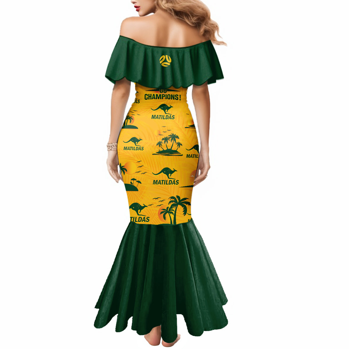 Australia Soccer Mermaid Dress Matildas World Cup 2023 Tropical Style - Wonder Print Shop