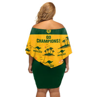 Australia Soccer Off Shoulder Short Dress Matildas World Cup 2023 Tropical Style - Wonder Print Shop