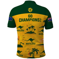 Australia Soccer Polo Shirt Matildas World Cup 2023 Tropical Style - Wonder Print Shop