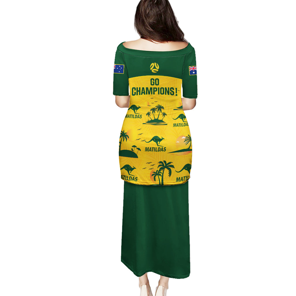 Australia Soccer Puletasi Matildas World Cup 2023 Tropical Style - Wonder Print Shop