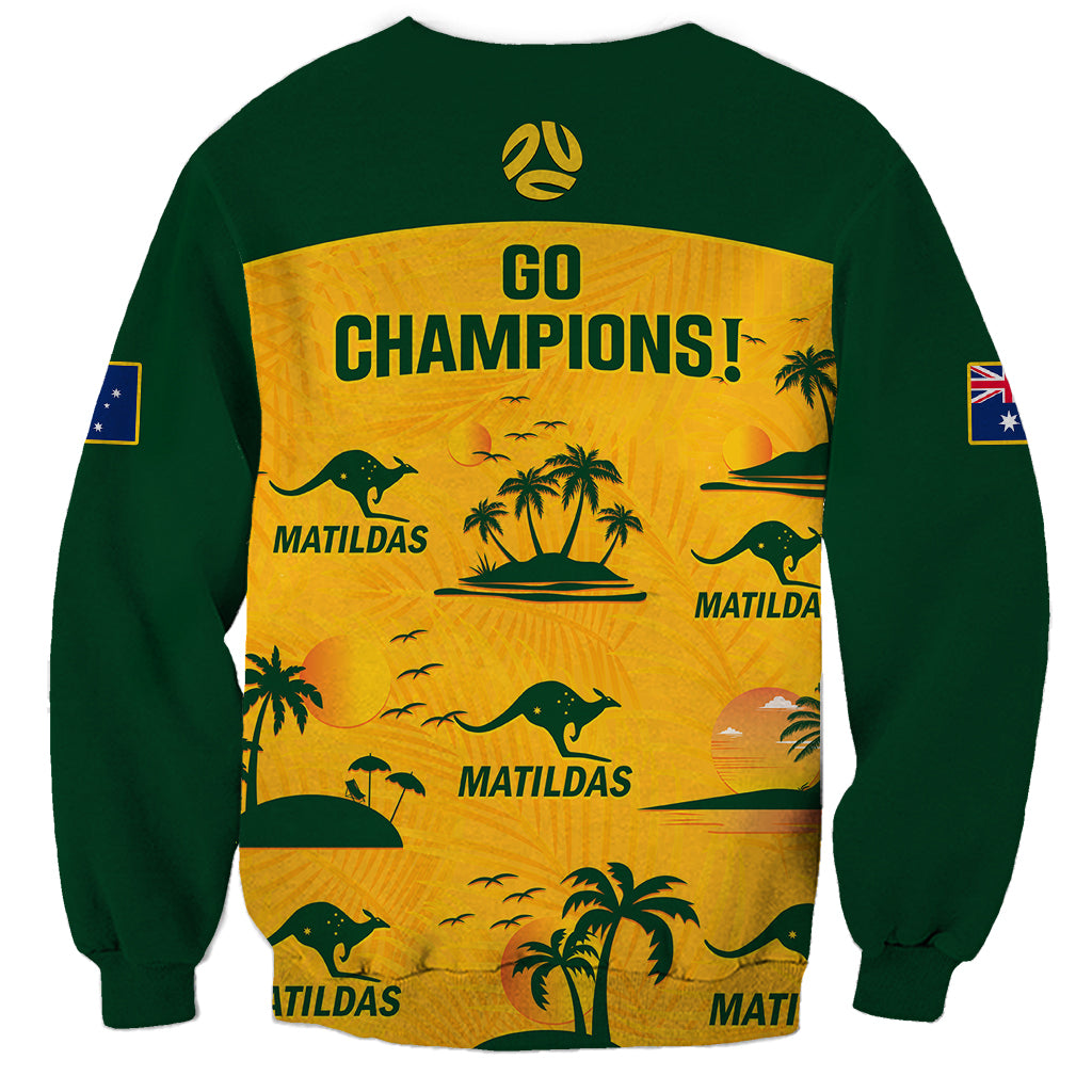 Australia Soccer Sweatshirt Matildas World Cup 2023 Tropical Style - Wonder Print Shop
