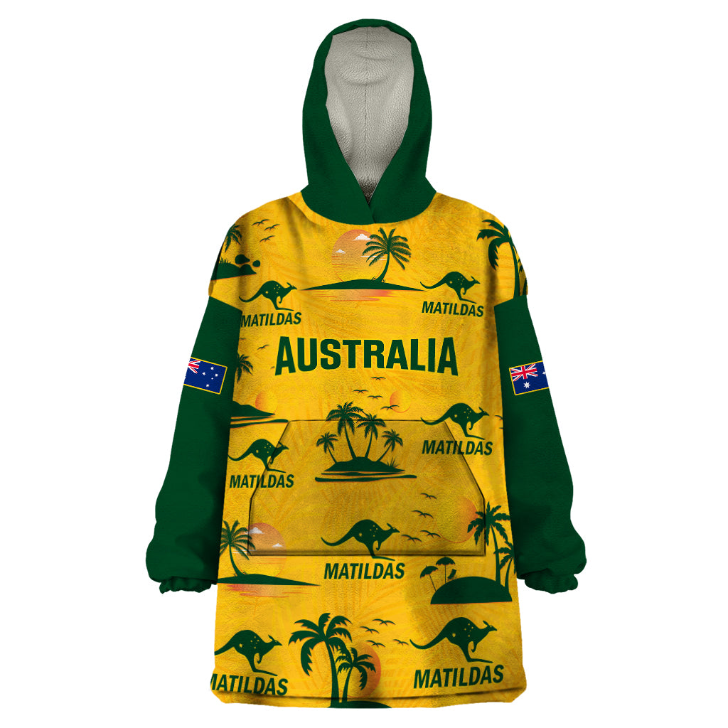 Australia Soccer Wearable Blanket Hoodie Matildas World Cup 2023 Tropical Style - Wonder Print Shop