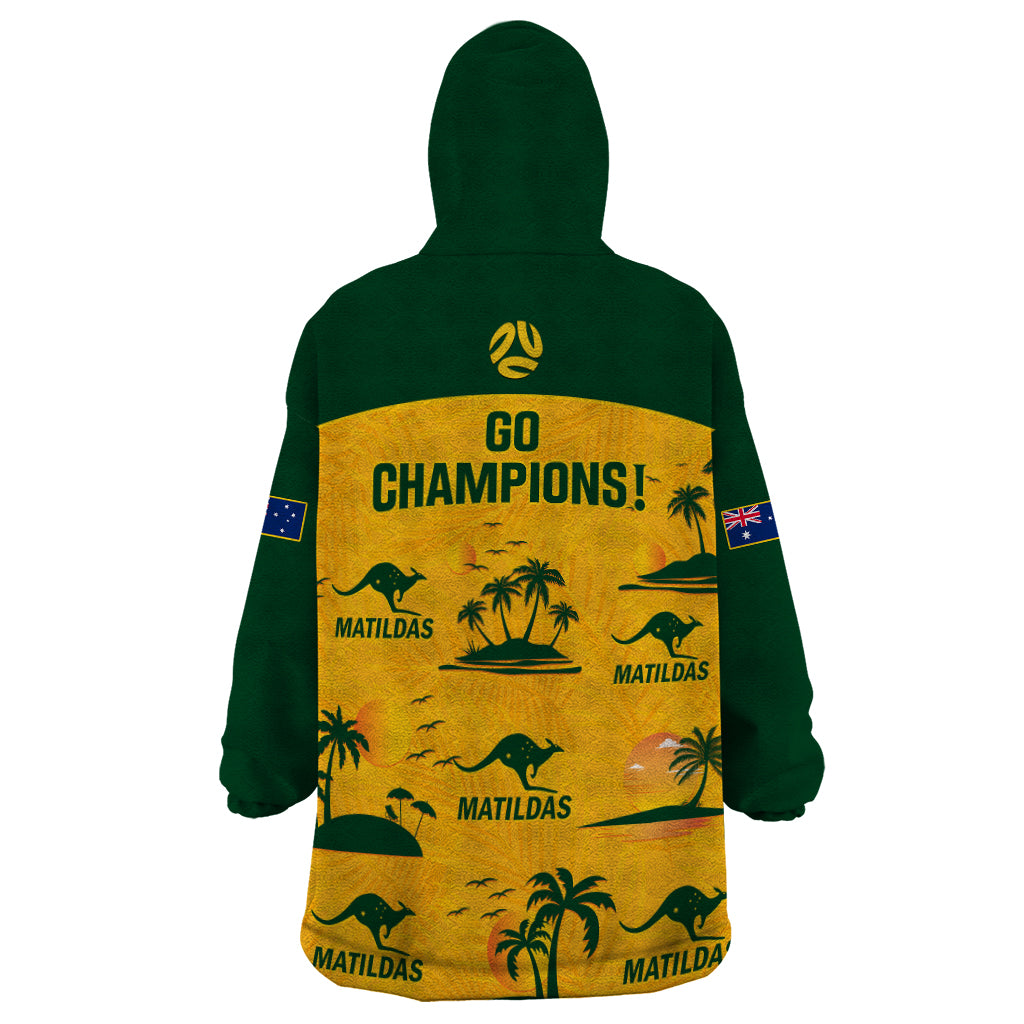 Australia Soccer Wearable Blanket Hoodie Matildas World Cup 2023 Tropical Style - Wonder Print Shop