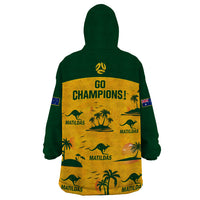 Australia Soccer Wearable Blanket Hoodie Matildas World Cup 2023 Tropical Style - Wonder Print Shop