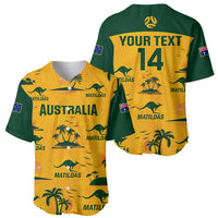 Custom Australia Soccer Baseball Jersey Matildas World Cup 2023 Tropical Style - Wonder Print Shop