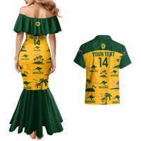 Custom Australia Soccer Couples Matching Mermaid Dress and Hawaiian Shirt Matildas World Cup 2023 Tropical Style - Wonder Print Shop