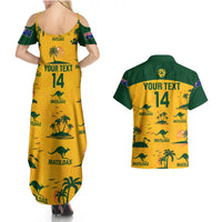 Custom Australia Soccer Couples Matching Summer Maxi Dress and Hawaiian Shirt Matildas World Cup 2023 Tropical Style - Wonder Print Shop