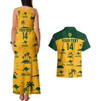 Custom Australia Soccer Couples Matching Tank Maxi Dress and Hawaiian Shirt Matildas World Cup 2023 Tropical Style - Wonder Print Shop