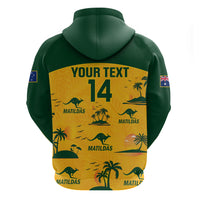 Custom Australia Soccer Hoodie Matildas World Cup 2023 Tropical Style - Wonder Print Shop