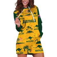 Custom Australia Soccer Hoodie Dress Matildas World Cup 2023 Tropical Style - Wonder Print Shop