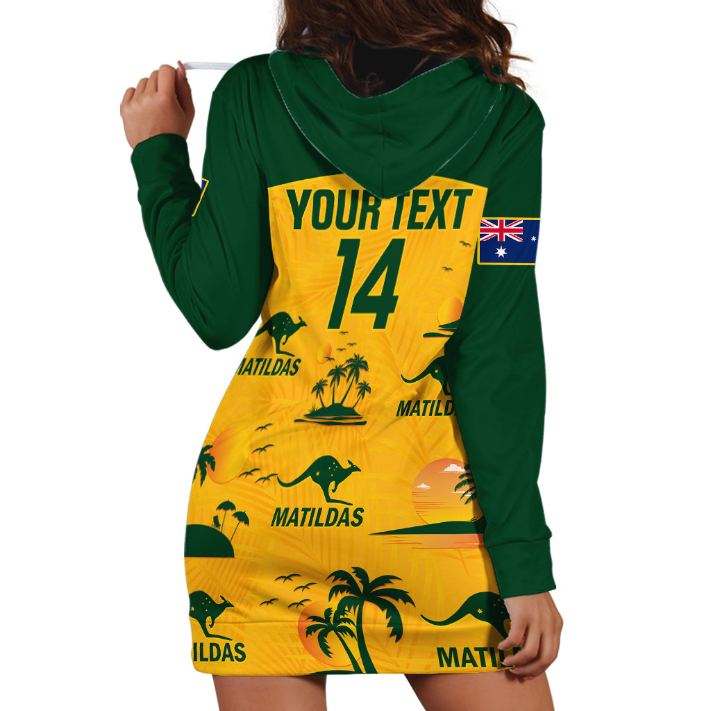 Custom Australia Soccer Hoodie Dress Matildas World Cup 2023 Tropical Style - Wonder Print Shop