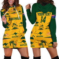 Custom Australia Soccer Hoodie Dress Matildas World Cup 2023 Tropical Style - Wonder Print Shop
