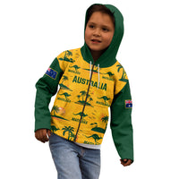 Custom Australia Soccer Kid Hoodie Matildas World Cup 2023 Tropical Style - Wonder Print Shop