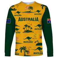 Custom Australia Soccer Long Sleeve Shirt Matildas World Cup 2023 Tropical Style - Wonder Print Shop
