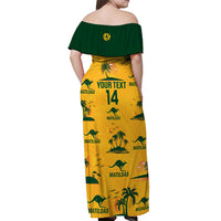 Custom Australia Soccer Off Shoulder Maxi Dress Matildas World Cup 2023 Tropical Style - Wonder Print Shop