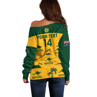 Custom Australia Soccer Off Shoulder Sweater Matildas World Cup 2023 Tropical Style - Wonder Print Shop