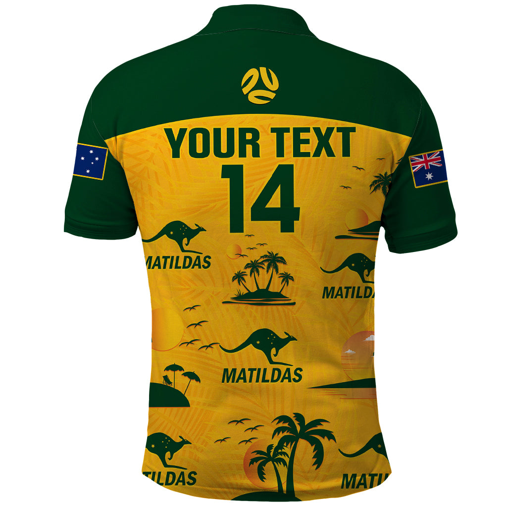 Custom Australia Soccer Polo Shirt Matildas World Cup 2023 Tropical Style - Wonder Print Shop