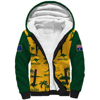 Custom Australia Soccer Sherpa Hoodie Matildas World Cup 2023 Tropical Style - Wonder Print Shop