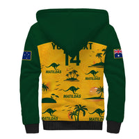 Custom Australia Soccer Sherpa Hoodie Matildas World Cup 2023 Tropical Style - Wonder Print Shop