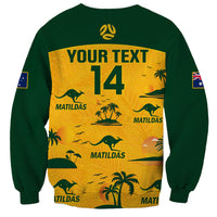 Custom Australia Soccer Sweatshirt Matildas World Cup 2023 Tropical Style - Wonder Print Shop