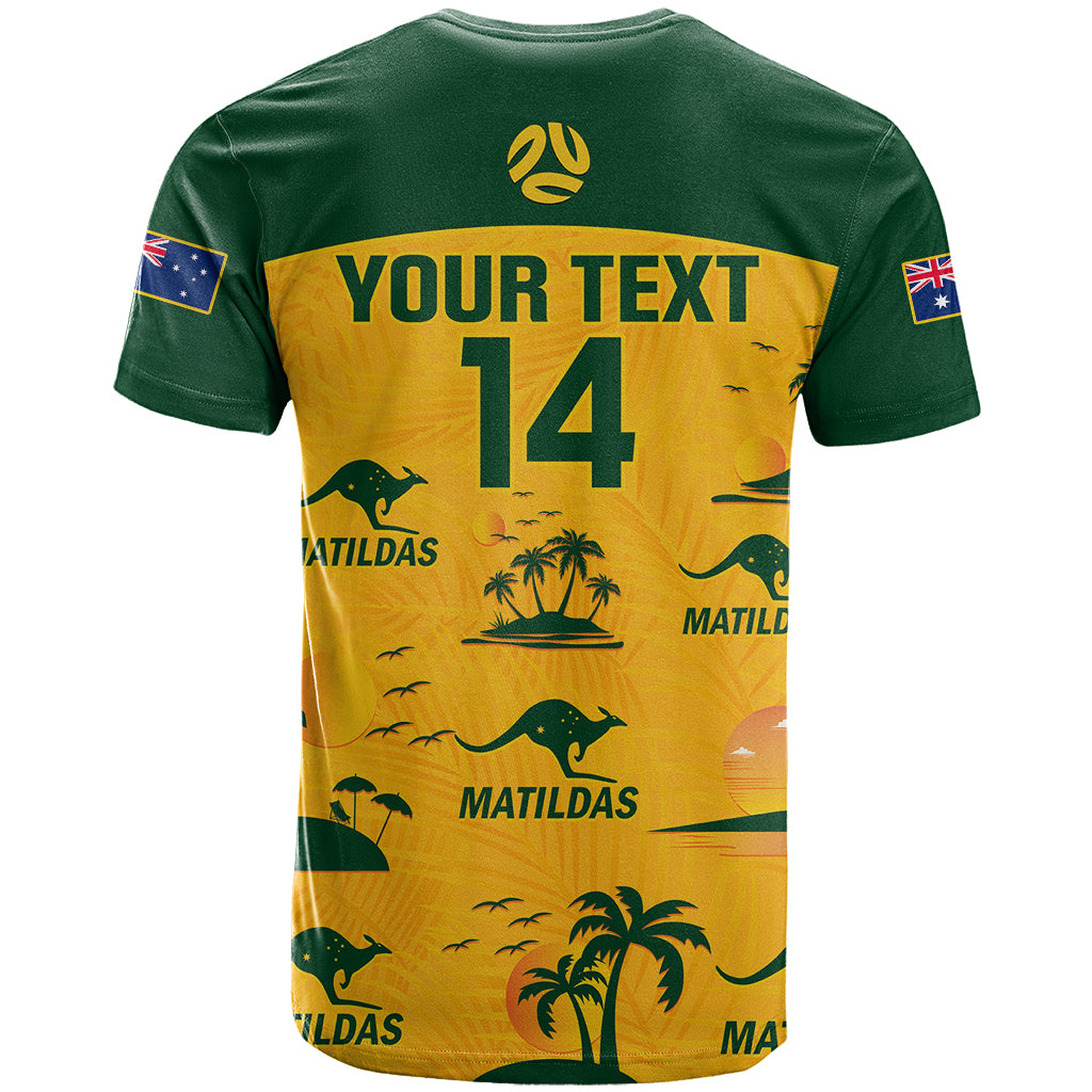 Custom Australia Soccer T Shirt Matildas World Cup 2023 Tropical Style - Wonder Print Shop