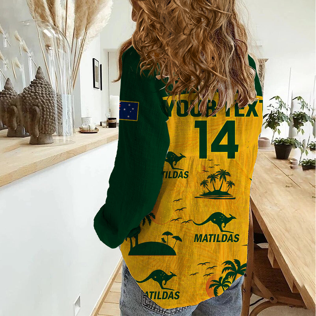 Custom Australia Soccer Women Casual Shirt Matildas World Cup 2023 Tropical Style - Wonder Print Shop