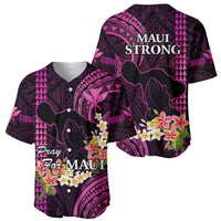 Hawaii Baseball Jersey Pray For Maui Hawaiian Plumeria Be Strong Pink Verison - Wonder Print Shop
