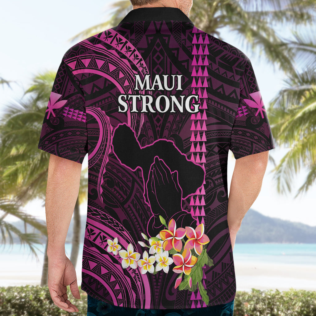 Hawaii Hawaiian Shirt Pray For Maui Hawaiian Plumeria Be Strong Pink Verison - Wonder Print Shop