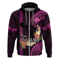 Hawaii Hoodie Pray For Maui Hawaiian Plumeria Be Strong Pink Verison - Wonder Print Shop
