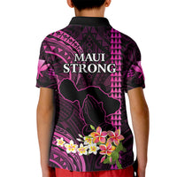 Hawaii Kid Polo Shirt Pray For Maui Hawaiian Plumeria Be Strong Pink Verison - Wonder Print Shop