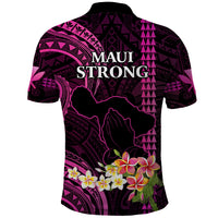 Hawaii Polo Shirt Pray For Maui Hawaiian Plumeria Be Strong Pink Verison - Wonder Print Shop
