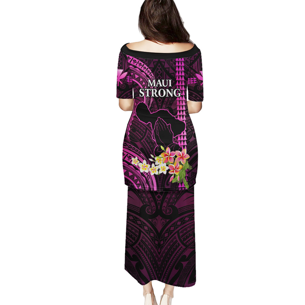 Hawaii Puletasi Pray For Maui Hawaiian Plumeria Be Strong Pink Verison - Wonder Print Shop