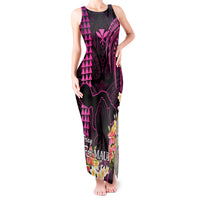 Hawaii Tank Maxi Dress Pray For Maui Hawaiian Plumeria Be Strong Pink Verison - Wonder Print Shop