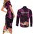 Personalised Hawaii Couples Matching Short Sleeve Bodycon Dress and Long Sleeve Button Shirts Pray For Maui Hawaiian Plumeria Be Strong Pink Verison - Wonder Print Shop