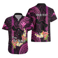 Personalised Hawaii Hawaiian Shirt Pray For Maui Hawaiian Plumeria Be Strong Pink Verison - Wonder Print Shop
