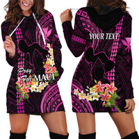 Personalised Hawaii Hoodie Dress Pray For Maui Hawaiian Plumeria Be Strong Pink Verison - Wonder Print Shop