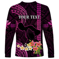 Personalised Hawaii Long Sleeve Shirt Pray For Maui Hawaiian Plumeria Be Strong Pink Verison - Wonder Print Shop