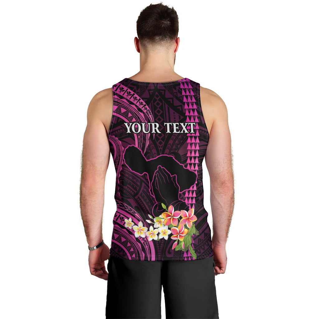 personalised-hawaii-men-tank-top-pray-for-maui-hawaiian-plumeria-be-strong-pink-verison