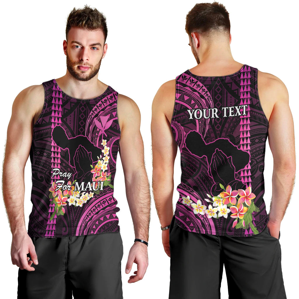 personalised-hawaii-men-tank-top-pray-for-maui-hawaiian-plumeria-be-strong-pink-verison