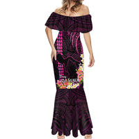 Personalised Hawaii Mermaid Dress Pray For Maui Hawaiian Plumeria Be Strong Pink Verison - Wonder Print Shop