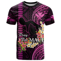 Personalised Hawaii T Shirt Pray For Maui Hawaiian Plumeria Be Strong Pink Verison - Wonder Print Shop