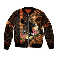 Hawaii Bomber Jacket Pray For Maui Hawaiian Plumeria Be Strong Gold Verison - Wonder Print Shop