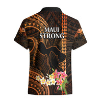 Hawaii Hawaiian Shirt Pray For Maui Hawaiian Plumeria Be Strong Gold Verison - Wonder Print Shop
