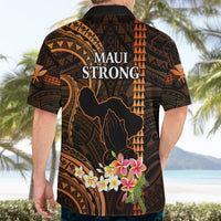Hawaii Hawaiian Shirt Pray For Maui Hawaiian Plumeria Be Strong Gold Verison - Wonder Print Shop