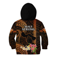 Hawaii Kid Hoodie Pray For Maui Hawaiian Plumeria Be Strong Gold Verison - Wonder Print Shop