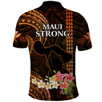 Hawaii Polo Shirt Pray For Maui Hawaiian Plumeria Be Strong Gold Verison - Wonder Print Shop