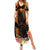 Hawaii Summer Maxi Dress Pray For Maui Hawaiian Plumeria Be Strong Gold Verison - Wonder Print Shop