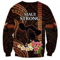 Hawaii Sweatshirt Pray For Maui Hawaiian Plumeria Be Strong Gold Verison - Wonder Print Shop