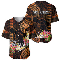 Personalised Hawaii Baseball Jersey Pray For Maui Hawaiian Plumeria Be Strong Gold Verison - Wonder Print Shop