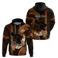 Personalised Hawaii Hoodie Pray For Maui Hawaiian Plumeria Be Strong Gold Verison - Wonder Print Shop